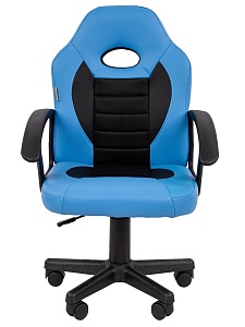 Детское компьютерное кресло CHAIRMAN KIDS 111, экокожа, голубой/черный